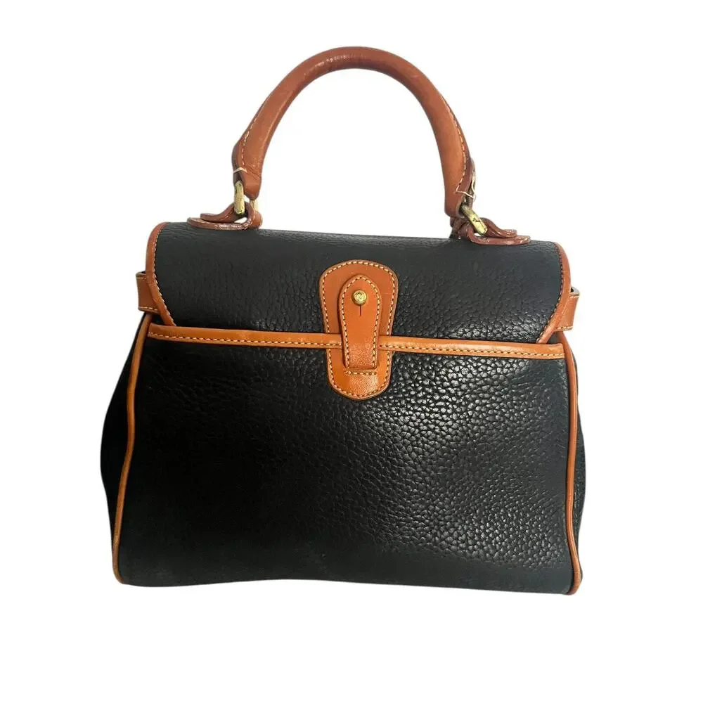 Vintage Dooney & Bourke Medium Essex Carrier Black Satchel Tote Doctor Bag - Picture 4 of 16